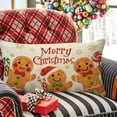 thumbnail image 6 of Merry Christmas Lumbar Decorative Rectangle Pillow Cover 12 x 20, Xmas Gingerbread Man Porch Patio Outdoor Pillowcase, Funny Winter Holiday Sofa Couch Cushion Case Home Decor, 6 of 6