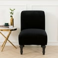 thumbnail image 4 of Shanna Armless Chair Slipcover Stretch Velvet Accent Chair Covers Slipper Couch Slipcovers Removable Furniture Protector, Black, 4 of 11