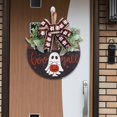 thumbnail image 4 of Letrero de puerta colgante de madera de Halloween, letrero de madera, letrero de puerta decorativo redondo, Boo, colgador de puerta de Halloween para, 4 of 6