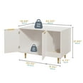 thumbnail image 3 of Cat Litter Box Enclosure, Hidden Litter Box Cabinet Furniture, Indoor Cat House, with Scratching Mat, Modern Cat Washroom Indoor for Hallway, Living Room White, 3 of 9