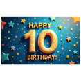 thumbnail image 1 of Colorful Pixel Style 10th Birthday Banner with Star Elements Happy Birthday Backdrop Party Supplies Photography Props Decorations Birthday Party Decors, 1 of 4
