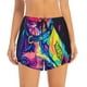 thumbnail image 2 of Balery Neon Pop Art Pitbull Pantalones cortos deportivos para mujer con forro y dos bolsillos, elásticos, para entrenamiento, gimnasio, yoga-Small, 2 of 7