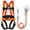 Orange Safetyharness, variant on Universal Full Body Fall Protection Safety Harness with Dorsal D-Ring and Mating Buckle Legs,roofing harness construction harness ANSI/ASSP Compliant,internal Shock Absorbing landyard&Hook