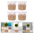 thumbnail image 4 of MasteelfCA 4pcs Imitation Paper-woven Flowerpots Plant Pots Simple Plants Container, 4 of 7