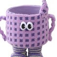 thumbnail image 3 of Cesta tejida con cuerda de algodón organizador de juguetes con cabeza de taza de té para sala de estar habitación de niños, 3 of 7