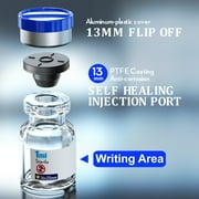 Sterile Empty Clear Vials with Self Healing Injection Port,with Flip Off Aluminum Cap,Sterile Package (1ml,10pcs)