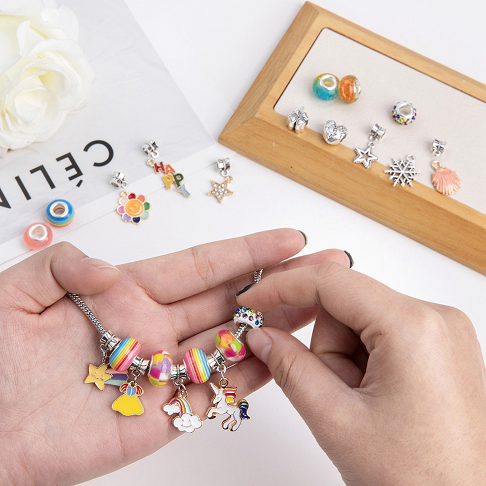DraggmePartty Unicorn Girl Gift Jewelry Making Kit - Kids Toys Art