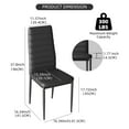 thumbnail image 4 of Set of 4 Dining Side Chairs PU Leather Elegant Design Home Kitchen Furniture Black, 4 of 8