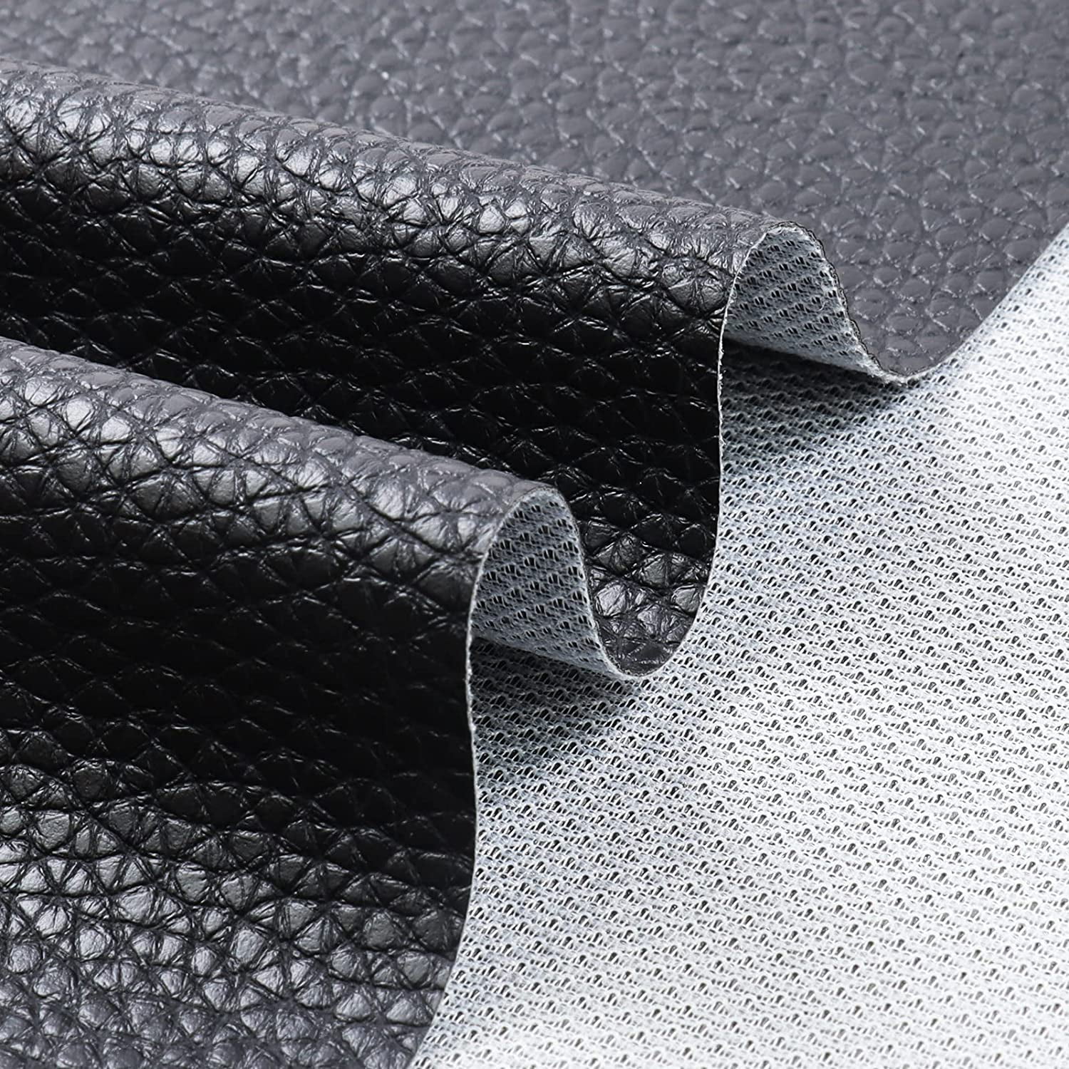 Weave Embossed Synthetic Leather Faux Fabric Sheets For