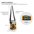 thumbnail image 6 of HELLHERO 2 Zippers Women Messenger Bag, Unique Gift Polyester for Daily Commute or Casual Outings, Cow Sunflower Blue Butterfly Sunset, 6 of 7
