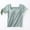 Blue, variant on Women Short-Sleeve Top Pajamas Solid Color Integrated Bra Chest Pads Sleepwear