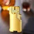 thumbnail image 2 of TOPRenddon Windproof Lighter Triple Jet Flame, Convertible Flame Color Direct-Torch Lighter Accessories Three-Color Flame,Green Energy Favorite Lighter with Safe Button for Home Kitchen（Gift Box）, 2 of 9
