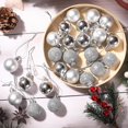 thumbnail image 6 of Taotanxi Christmas Balls Ornaments，24pcs 1.5" Pre-Strung Xmas Tree Decorations，Holiday Hanging Balls-3 Style Shatterproof Birthday Halloween Holiday Wedding Christmas Ornaments(Silver), 6 of 8