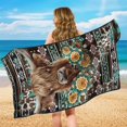 thumbnail image 7 of FOR U DESIGNS Boho Mandala Highland Cattle Aztec Print Car Seat Towel Cover for Front Seats, Auto Seat Cushion with Storage Bag, Multi-Functional Towel for Gym, Running, Swimming, 2 Pack, 7 of 7