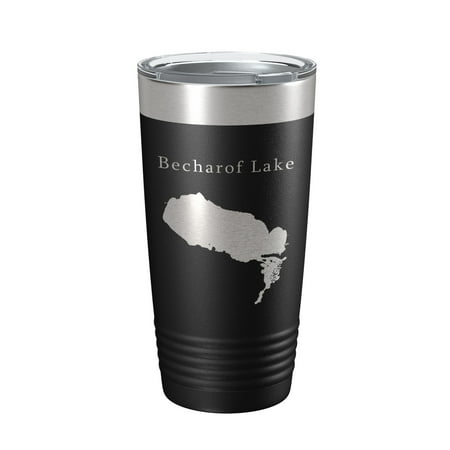 

Becharof Lake Map Tumbler Travel Mug Insulated Laser Engraved Coffee Cup Alaska 20 oz Black