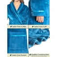 thumbnail image 4 of PAVILIA Robes For Women, Fleece Soft Fluffy Bathrobe, Plush Cozy Long Spa Robe, Satin Trim (L/XL, Sea Blue), 4 of 8