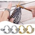 thumbnail image 1 of 2 Pcs Anneau de Tricot Crochet Réglable Anneau de Doigt Crochet Anneau de Tension Guide de Fil Ouvert Clip de Doigt Crochet Crocheté, 1 of 5
