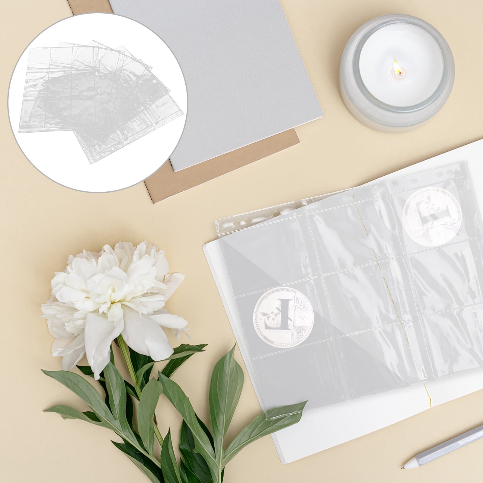 Raindrops 15 pcs Coin Collection Sheets Coin Collection Pages 9 Hole Coin Binder Coin Collection Binder