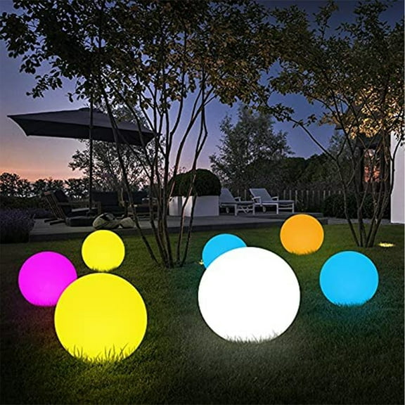 16''Inflatable LED Light Up Beach Ball, 13 Colors Changing Waterproof LED Light Up Floating Inflatable Beach Ball Swimming Pool Toy Beach Yard Indoor Outdoor Games (2Ball)