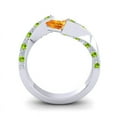 thumbnail image 4 of Diamond-Capitals 1.20 Carat New Natural Diamond Citrine & Peridot Gemstone Bridal Ring for her Solid 14K White Gold Size 11, 4 of 8