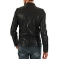 thumbnail image 3 of New Mens Leather Jacket Slim fit Biker Motorcycle Genuine lambskin jacket A103, 3 of 4