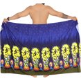 thumbnail image 5 of LA LEELA Men's Pareo Halloween Costumes Pumpkin Sarong Swimwear Cover Up Beach Wrap Summer Swim Trunks for Men One Size Ghost, Witch Blue, 5 of 5