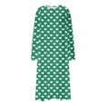 thumbnail image 4 of JUSLIO Womens Nightgown Graphic Print Nightgown Sleep Dress Long Sleeve Loungewear Round Collar Robes Army Green Pajama Nightgowns Sleepwear, 4 of 6