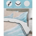 thumbnail image 4 of Quilts Full Size Bedding Set, Blue Waves Coastal Lightweight Quilted Comforter, Summer Beach Ocean Seaside Soft Reversible Bedspread Coverlet with Pillow Covers for All Season, 78" x 90", 4 of 7