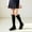 Black, variant on fnnxnal Girls Knee High Socks with Bow, White, Cotton Breathable, School Uniform, 3-4/5-6/7-8,Size 7-8T