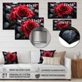 thumbnail image 4 of Designart "Water Drops On Red Rose II" Floral Metal Wall Art Prints, 4 of 5
