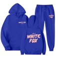 thumbnail image 1 of 2025 White Fox Unisex Letter Print Loose Hoodie Pants Set, 1 of 3
