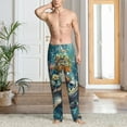 thumbnail image 4 of Salouo Colorful Plant Turtle Print Pajama Pants for Men, Lounge Pants Elastic Waistband Casual Men's sleepwear Loungewear Sleep Pajama Pant -Large, 4 of 7