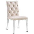 thumbnail image 1 of Canadian Roma Beige Dining Chair Silver Legs, 1 of 3
