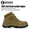 thumbnail image 2 of ROCKROOSTER Cortez Steel Toe Brown Work Boots for Men Wide Width EE AK250-13, 2 of 8