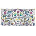thumbnail image 7 of Yayeee Kitchen Curtains Tier Set of 2 Light Filtering 57"x24" Over Sink Window Panels, Blue Doodle Pattern, 7 of 7
