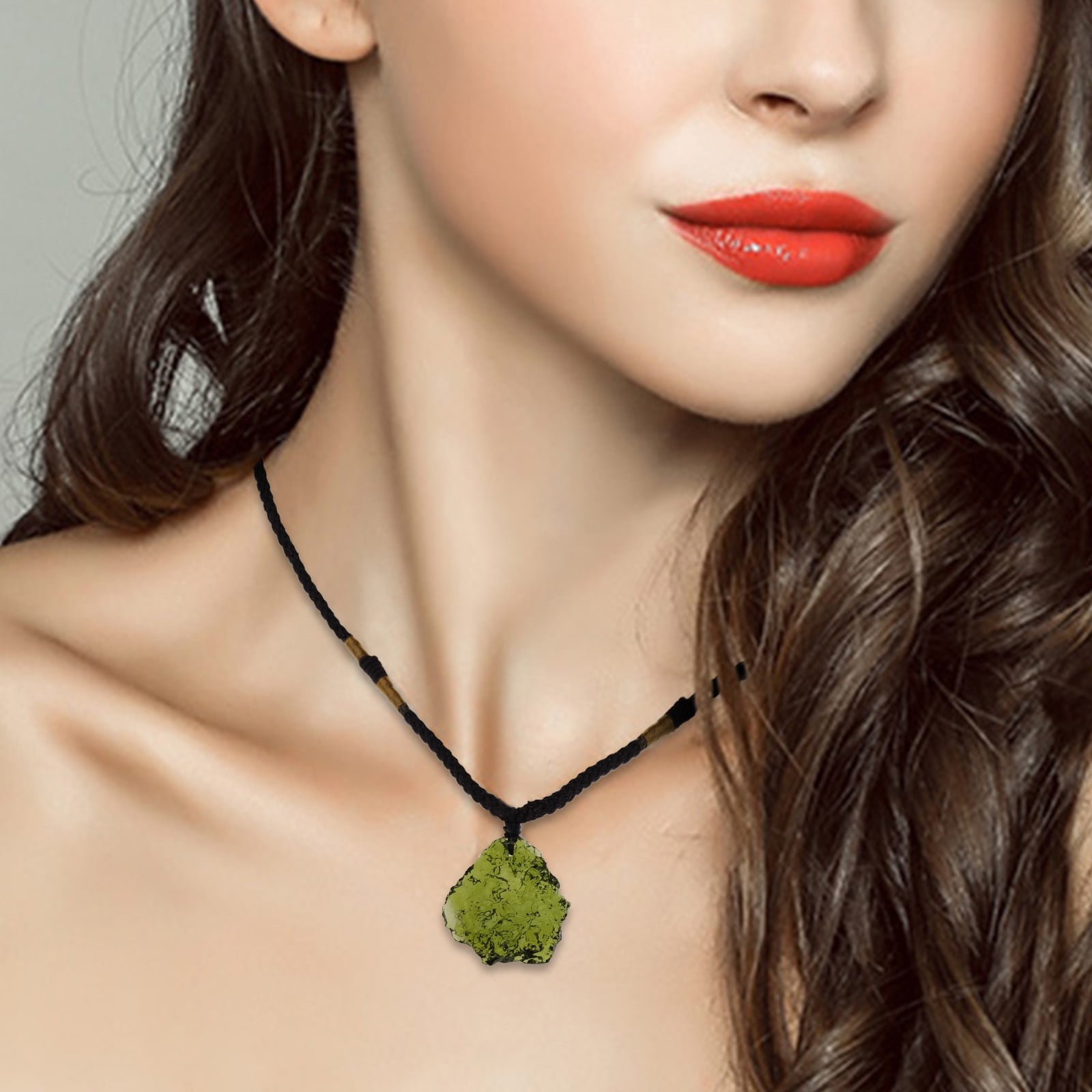 Moldavite sobering mens jewelry