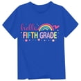 thumbnail image 3 of Bysome Girls Tops Summer Back to School Cartoon Print Short Sleeve Crew Neck Tees First Day of School Lightweight Girl Shirts Size 1-2 Years Blue, 3 of 3