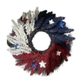 thumbnail image 2 of Independence Day Red White Blue Patriotic Garland Front Door Wreath Hanging Door Decoration Outdoor Indoor 4th of July Memorial Veterans Labor Day Party Home Holiday Decor Wreath Ornament, 2 of 6