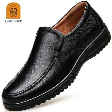 

LAORENTOU Men‘s Premium Leather Dress Shoes Comfortable Slip On Oxfords Classic Formal Shoes For Wedding Business Party