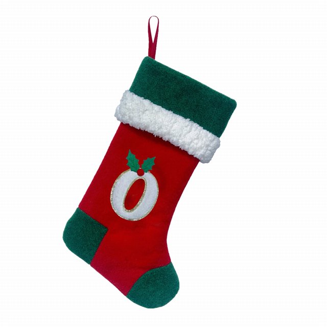18 Inches Monogram Christmas Stockings With Letters Large Soft Christmas Stockings Red Velvet With White Soft Plush Cuff For Christmas Xmas Tree Holiday Fireplace