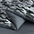 thumbnail image 4 of Chezmoi Collection Soft Microfiber Printed Military Camo Bedding Set, 3-Piece Black Gray Camouflage Comforter Set, Queen Size, 4 of 9
