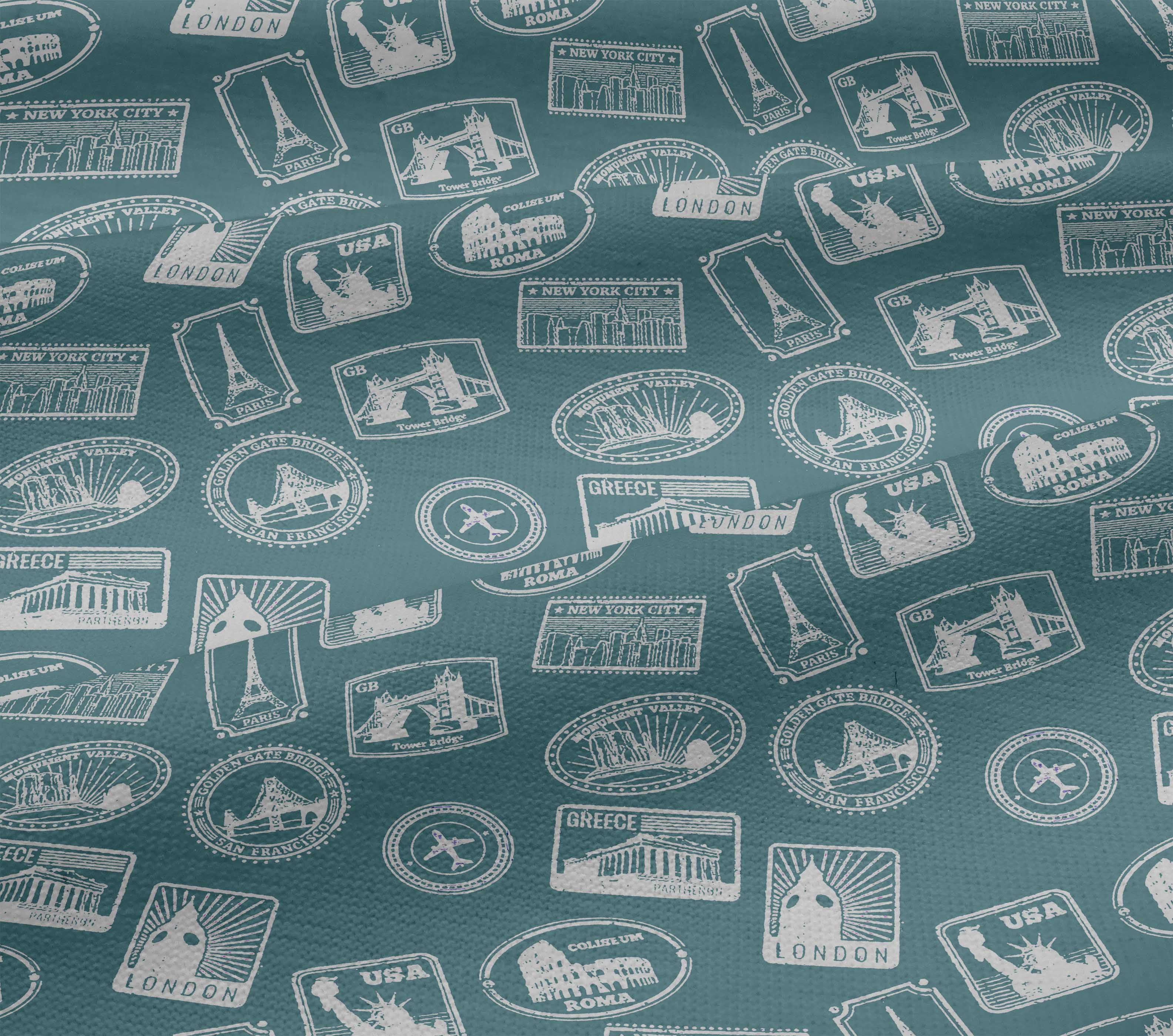 oneOone Viscose Jersey Dusty Teal Green Fabric Travel Quilting Supplies Print Sewing Fabric By The Yard 60 Inch Wide