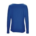 thumbnail image 6 of Dazajoo Womens Cowl Neck T-Shirt Slim Fit Draped Front Long Sleeve Tops Solid Color Basic Tee Shirts,Blue,XXL, 6 of 7