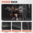 thumbnail image 3 of Mikolo All-in-One Power Rack with Smith Machine, Leg Press & Lat Pulldown, 2000LBS Squat Rack Cage for Home Gym, Includes Bench, Barbell & 340LB Weight Plates, 3 of 18