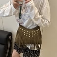 thumbnail image 4 of XINXIAOO Women's Retro Messenger Bag with Fringe & Studs, Casual Crossbody Shoulder Purse for Daily Use, 4 of 7