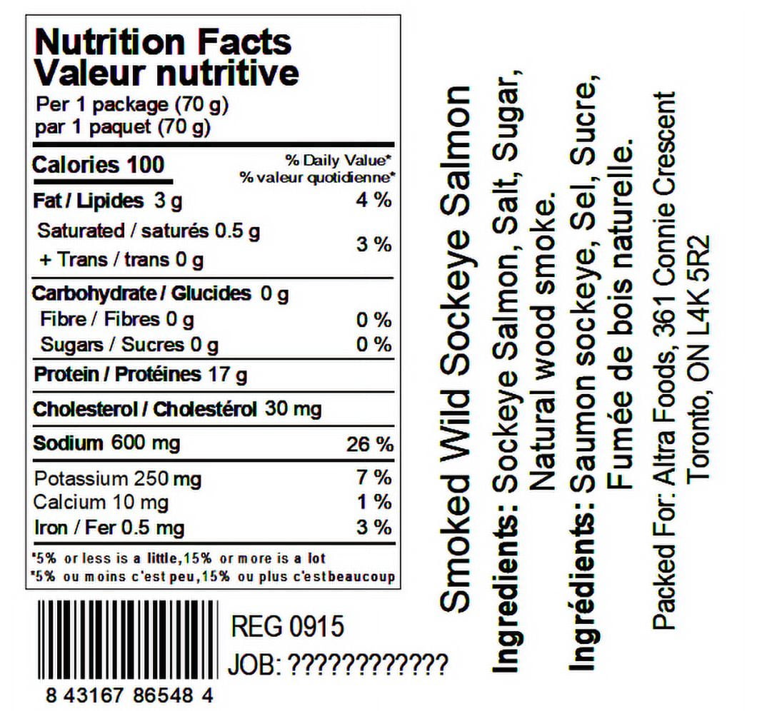 FROZEN FISH, S - Salmon Sockeye Smoked