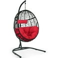 thumbnail image 2 of Costway Hammock Chair with Stand Hanging Cushioned Swing Egg Chair for Indoor Red, 2 of 12
