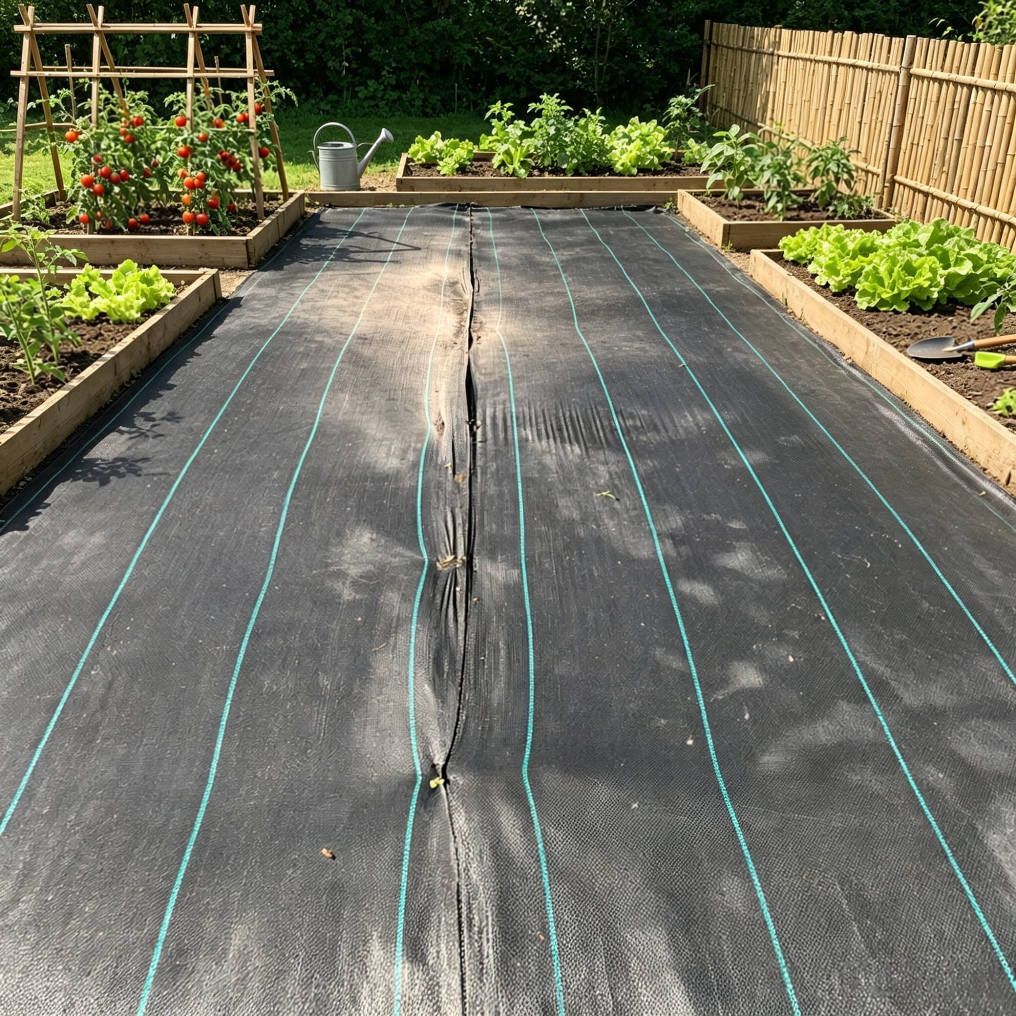 4 x 100FT Weed Barrier Landscape Fabric, Heavy Duty Woven PP Weed Control Fabric, Geotextile Ground Cover for Garden, Driveway & Landscaping, Black