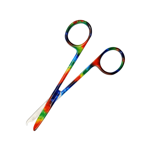 4.5 in. Cynamed Suture Stitch Scissors with Multi Color Tye Dye