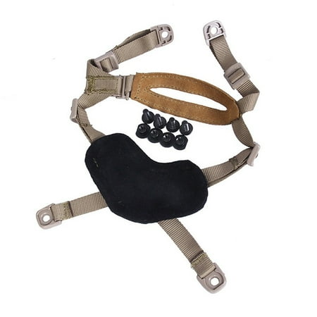 FMA 4-Point Helmet Chin Strap with Lanyard - Tactical Helmet Accessory for Military & Airsoft